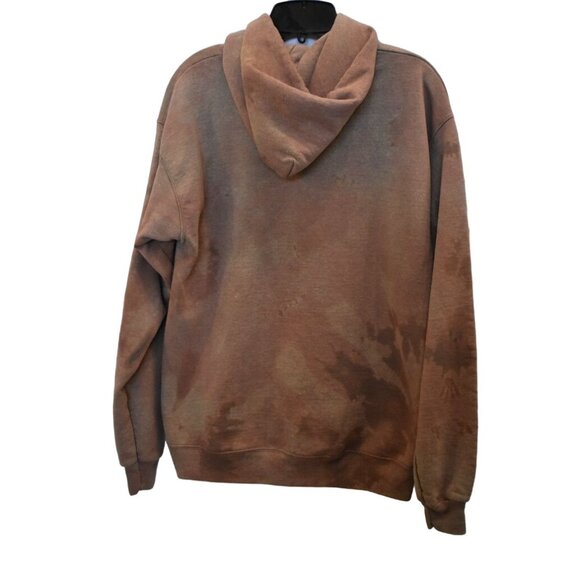 Unisex Hanes Mauve Custom Bleach Dye Pullover Hoodie Size M - Picture 2 of 4